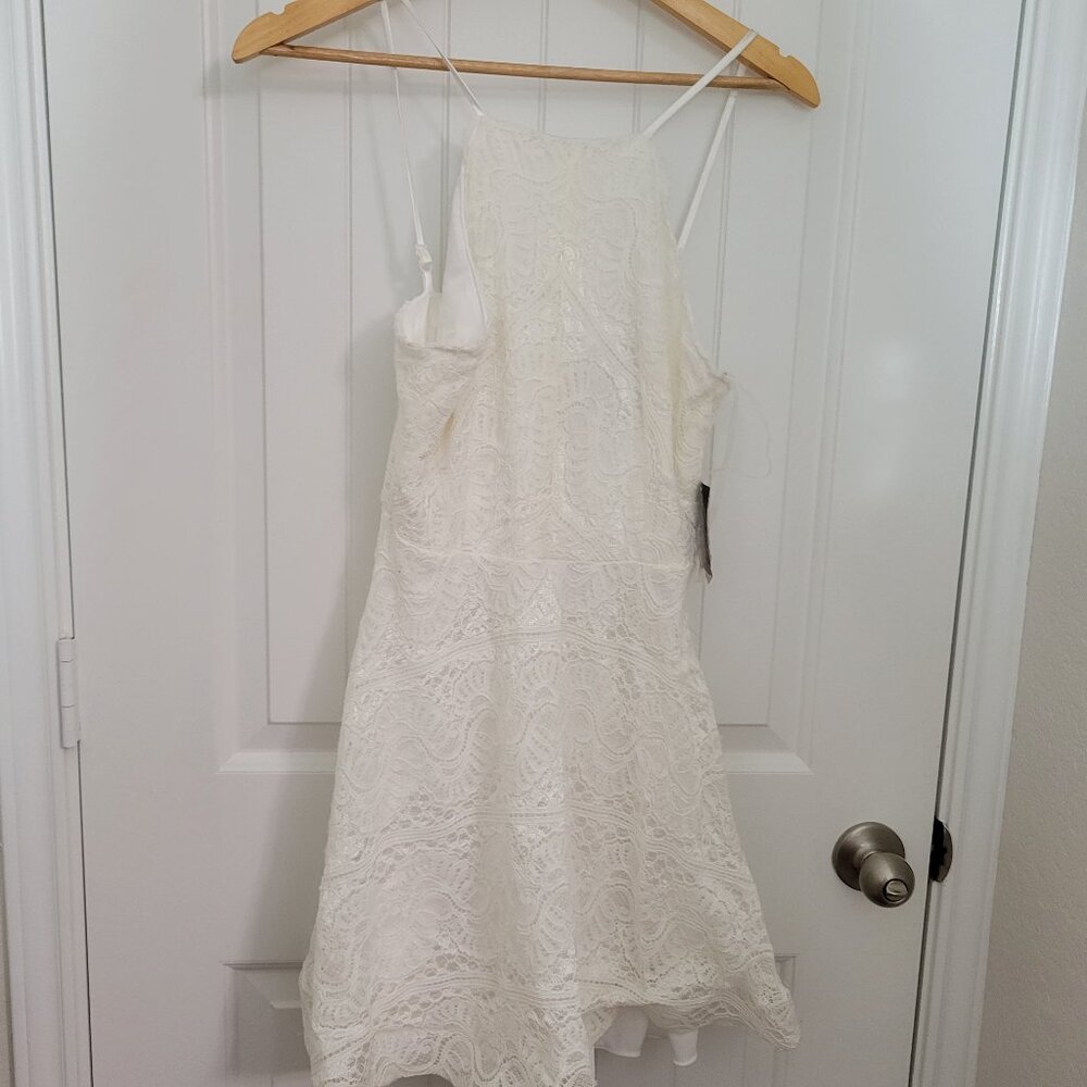 White Lace Halter Top Dress
